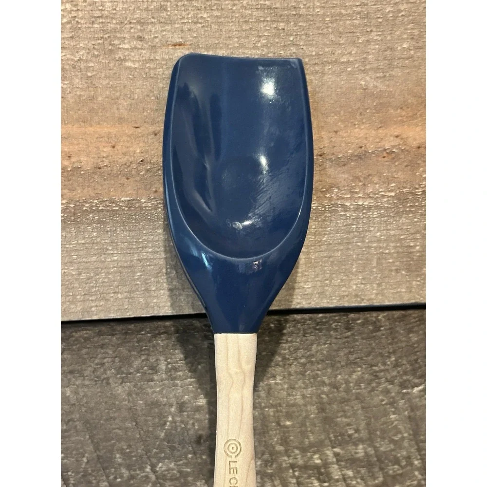 Le Creuset Spatulas Regular~ Blue w‎ Wooden Handles